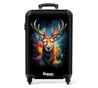 NoBoringSuitcases.com Handgepäck Koffer mit Rollen, Hartschalenkoffer, Trolley, Reisetasche - TSA Schloss, Mittelgroß roß - Graffiti-Druck