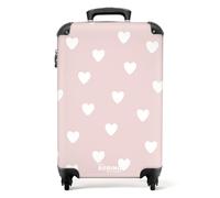 NoBoringSuitcases.com® Kinderkoffer Koffer Mädchen Trolley Handgepäck Hartschalenkoffer Herzen Klein Geschenk - Kinder - Muster - Pink - Herzen -, Koffer klein 55x40x20