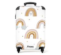 NoBoringSuitcases.com® Kinderkoffer Mädchengeschenke Handgepäck Koffer Reisetasche mit Rollen Kinder - Muster - Regenbogen - Kindertrolley mädchen Trolley Koffer klein, 55x40x20