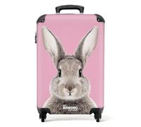 NoBoringSuitcases.com® Kinderkoffer Reisekoffer Kinder Mädchen Handgepäck Koffer Klein Hartschalenkoffer Kanichen - Rosa - Kindertrolley mädchen Trolley Kleiner Koffer, 55x40x20