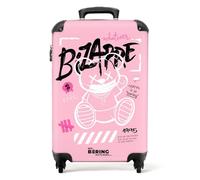 NoBoringSuitcases.com Reisekoffer, Hartschalenkoffer, TSA, 4 Rollen, Rosa, 67 cm, 72 L, Teddybär - Rosa