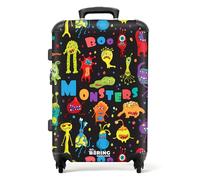 NoBoringSuitcases.com® Reisekoffer Kinder Koffer Jungs Reisetasche mit Rollen Cabin Bag Geschenke - Monster - Farben - Weltraum - Koffer Kinder Jungen Koffer mittelgroß, 67x43x25cm