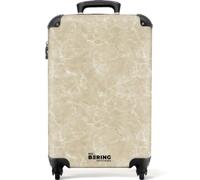 NoBoringSuitcases© Handgepäck Koffer Trolley Reisekoffer Handgepäck-Koffer | 55x35x20 cm - 4 Rollen Leicht Kabinenkoffer Hartschalenkoffer Hellbeige - Marmor - Diffusionsäderung