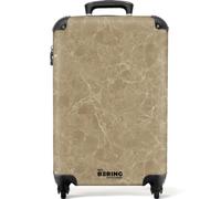 NoBoringSuitcases© Handgepäck Koffer Trolley Reisekoffer Handgepäck-Koffer | 55x35x20 cm - 4 Rollen Leicht Cabin Trolley Hartschalenkoffer Beige - Marmor - Weiße Adern