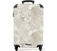 NoBoringSuitcases© Handgepäck Koffer Trolley Reisekoffer Handgepäck-Koffer | 55x35x20 cm - 4 Rollen Leicht Kabinenkoffer Hartschalenkoffer Marmor - Grau - Adern