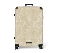 NoBoringSuitcases© Koffer Groß Reisekoffer 4 Rollen Leicht Kindertrolley | 77x51.5x28 cm - XXL Reise Hartschalenkoffer Suitcase Large Hellbeige - Marmor - Diffusionsäderung