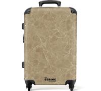 NoBoringSuitcases© Koffer Mittelgroß Hartschalenkoffer L Trolley Rollkoffer | 67x43x25 cm - 4 Rollen Leicht Hartschale 20kg Gepäck Beige - Marmor - Weiße Adern
