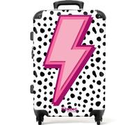 NoBoringSuitcases© Koffer Mittelgroß Hartschalenkoffer L Trolley Rollkoffer | 67x43x25 cm - 4 Rollen Leicht Hartschale 20kg Gepäck Blitz - Rosa - Punkte