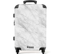NoBoringSuitcases© Koffer Mittelgroß Hartschalenkoffer L Trolley Rollkoffer | 67x43x25 cm - 4 Rollen Leicht Hartschale Mittel Groß Klassisch - Marmor - Grau