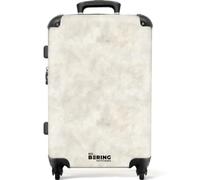 NoBoringSuitcases© Koffer Mittelgroß Hartschalenkoffer L Trolley Rollkoffer | 67x43x25 cm - mit 4 Rollen Leicht Schalenkoffer Mittel Cremebeige - Marmor - Adern