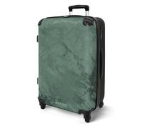 NoBoringSuitcases© Koffer Mittelgroß Hartschalenkoffer Trolley Rollkoffer 4 | 67x43x25 cm - Rollen Leicht Hartschale Größe M Grün - Marmor - Abstrakt