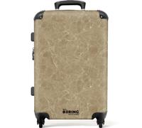 NoBoringSuitcases© Koffer Mittelgroß Hartschalenkoffer Trolley Rollkoffer | 67x43x25 cm - mit 4 Rollen Leicht Hartschale Mittlerer Hellbeige - Maserung - Marmor