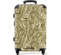 NoBoringSuitcases© Koffer Mittelgroß Hartschalenkoffer Trolley Rollkoffer | 67x43x25 cm - mit Rollen Leicht Hartschale Reisekoffer Abstrakt - Marmor - Grün