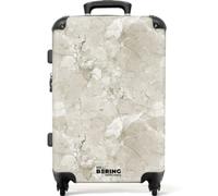 NoBoringSuitcases© Koffer Mittelgroß Hartschalenkoffer Trolley Rollkoffer | 67x43x25 cm - mit Rollen Leicht Hartschale Reisekoffer Marmor - Grau - Adern