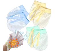 NOCHME Fäustlinge Baby Neugeboren Junge Mädchen 0-3-6-12 Monate 3 Paare Elastizität Einstellbare Sommer Netze Baby Anti Kratz Handschuhe, Baby Anti Kratzhandschuhe Kleinkind Schutz Fäustlinge