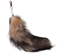 Nocyclonic Tierschwanz Anhänger etwa 43cm Fell Schwanz Keychain Extra Groß Schlüsselring fox tail Tasche Zusätze Auto Schlüsselketten Anhänger Weich Flaumig Dicht Dekoration (C)