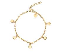NOELANI Armband 925 Sterling Silber Damen Armschmuck, 16+3 cm, Gold, Coin, Kommt in Schmuck Geschenk Box, 2030119