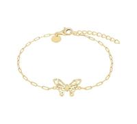 NOELANI Armband 925 Sterling Silber Damen Armschmuck, 16+3 cm, Gold, Schmetterling, Kommt in Schmuck Geschenk Box, 2039631