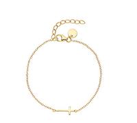 Noelani Armband Damen NOE-B0019 925er Silber vergoldet Kreuzanhänger Einheitsgröße