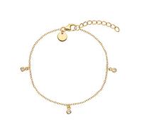 NOELANI Armband 925 Sterling Silber Damen Armschmuck, mit Zirkonia synth., 16+3 cm, Gold, Coin, Kommt in Schmuck Geschenk Box, 2031977