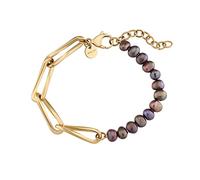 NOELANI Armband Edelstahl Damen Armschmuck, mit Süßwasserzuchtperle, 17+3 cm, Gold, Kommt in Schmuck Geschenk Box, 2034644
