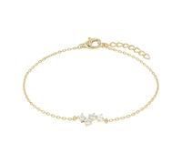 NOELANI Armband mit Anhänger für Damen, Silber 925, mit Zirkonia, 16+3 cm, gold, Geschenkidee, kommt in Schmuck Geschenk Box, 2100078