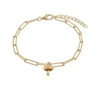 NOELANI Armband mit Anhänger für Damen, Silber 925, mit Zirkonia, 16+3 cm, gold, Pilz, Geschenkidee, kommt in Schmuck Geschenk Box, 2100107