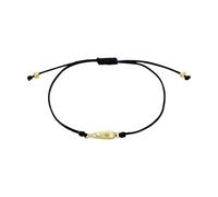 NOELANI Armband mit Anhänger für Damen, Silber 925 und Textil, mit Zirkonia, 16-23 cm, gold, Geschenkidee, kommt in Schmuck Geschenk Box, 2100016