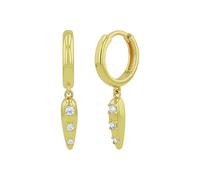 NOELANI Charm Creole für Damen, Silber 925, mit Zirkonia, 26 mm, gold, Geschenkidee, kommt in Schmuck Geschenk Box, 2100011