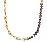 NOELANI Collier Edelstahl Damen Halsschmuck, mit Süßwasserzuchtperle, 40+5 cm, Gold, Kommt in Schmuck Geschenk Box, 2034643