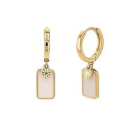 Paar Creolen NOELANI "Herzen, 2036989" Ohrringe Gr. Silber 925 (Sterlingsilber), beige (gelbgoldfarben, beige) Damen Creolen (58413343-0)