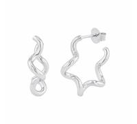 NOELANI Creolen 925 Sterling Silber Damen Ohrschmuck, 2 cm, Gold, Kommt in Schmuck Geschenk Box, 2037907