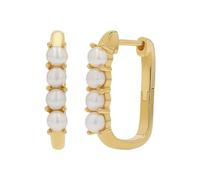 NOELANI Creolen 925 Sterling Silber Damen Ohrschmuck, mit Süßwasserzuchtperle, 1,7 cm, Weiß, Kommt in Schmuck Geschenk Box, 2039666