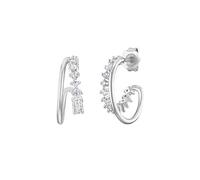 NOELANI Creolen 925 Sterling Silber Damen Ohrschmuck, mit Zirkonia synth., 1,6 cm, Silber, Kommt in Schmuck Geschenk Box, 2031569