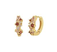 NOELANI Creolen 925 Sterling Silber Damen Ohrschmuck, mit Zirkonia synth., 1 cm, Gold, Kommt in Schmuck Geschenk Box, 2034671