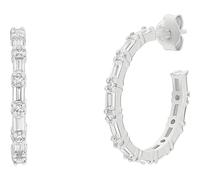 Paar Creolen NOELANI "2036075" Ohrringe Gr. mit Zirkonia, Silber 925 (Sterlingsilber), silberfarben (silberfarben, kristallweiß, kristallweiß) Damen Creolen mit Zirkonia (67838024-0)