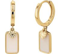 Paar Creolen NOELANI "Herzen, 2036989" Ohrringe Gr. Silber 925 (Sterlingsilber), beige (gelbgoldfarben, beige) Damen Creolen (58413343-0)