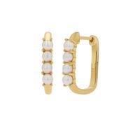 NOELANI Creolen 925 Sterling Silber Damen Ohrschmuck, mit Süßwasserzuchtperle, 1,7 cm, Weiß, Kommt in Schmuck Geschenk Box, 2039666