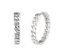 NOELANI Creolen Edelstahl Damen Ohrschmuck, 3 cm, Silber, Kommt in Schmuck Geschenk Box, 2033747