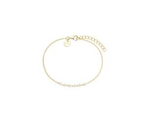 NOELANI Damen Armband vergoldet aus 925er Sterling Silber mit synthetischen Zirkonia (16 + 3 cm), Gold, Kommt in Schmuck Geschenk Box, 2031574