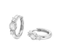 NOELANI - Damen Ohrringe 925 Silber - mit Jade und Zirkonia - Creole - NOE-E0032
