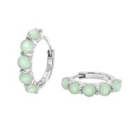 NOELANI - Damen Ohrringe 925 Silber - mit Katzenauge - Creole - NOE-E0029