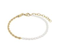 NOELANI Fußkette Edelstahl Damen Sommerschmuck, mit Muschelkernperle, 22+5 cm, Weiß, Kommt in Schmuck Geschenk Box, 2039665