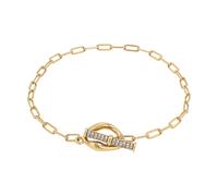NOELANI Armband mit Anhänger für Damen, Silber 925, mit Zirkonia, 18 cm, gold, Geschenkidee, kommt in Schmuck Geschenk Box, 2100118