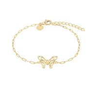 NOELANI Armband 925 Sterling Silber Damen Armschmuck, 16+3 cm, Gold, Schmetterling, Kommt in Schmuck Geschenk Box, 2039631