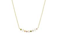 Kette ohne Anhänger NOELANI "Colorful Stone, 2036071" Halsketten Gr. mit Zirkonia, Silber 925 (Sterlingsilber), Länge: 45 cm, bunt (goldfarben, kristallweiß, hellgrün, rosa, lila, lila) Damen Ketten ohne Anhänger mit Zirkonia (63601418-0)