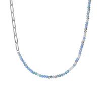 NOELANI Halskette Edelstahl Damen Halsschmuck, mit Glasperle, 40+5 cm, Blau, Kommt in Schmuck Geschenk Box, 2039676