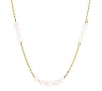 NOELANI Halskette Edelstahl Damen Halsschmuck, mit Süßwasserzuchtperle, 40+5 cm, Gold, Kommt in Schmuck Geschenk Box, 2036080