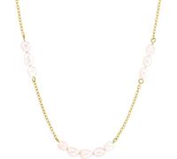 NOELANI Halskette Edelstahl Damen Halsschmuck, mit Süßwasserzuchtperle, 40+5 cm, Gold, Kommt in Schmuck Geschenk Box, 2036080