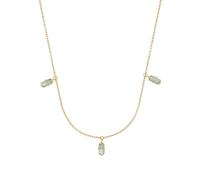 NOELANI Kette mit Anhänger 925 Sterling Silber Damen Halsschmuck, mit Glas, 37+5 cm, Gold, Kommt in Schmuck Geschenk Box, 2031709
